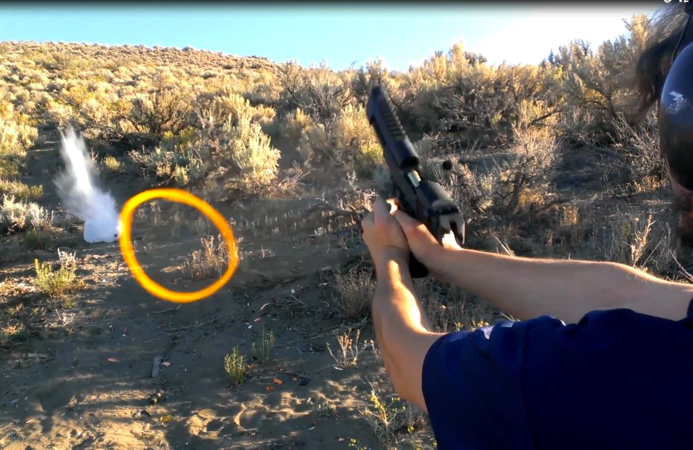 My cousin shooting the Deagle 50